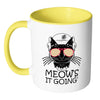 Funny Cat Mug Meows It Going White 11oz Accent Coffee Mugs