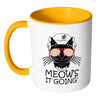 Funny Cat Mug Meows It Going White 11oz Accent Coffee Mugs