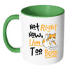 Funny Cat Mug Not Right Now I Am Too Busy White 11oz Accent Coffee Mugs