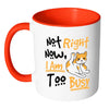 Funny Cat Mug Not Right Now I Am Too Busy White 11oz Accent Coffee Mugs