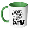 Funny Cat Mug Think I Have Attitude See My Cat White 11oz Accent Coffee Mugs