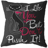 Funny Cat Pillows I Like You But Dont Pussh It