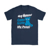 Funny Cat Shirt Hey Human Come Scoop My Poop Gildan Womens T-Shirt