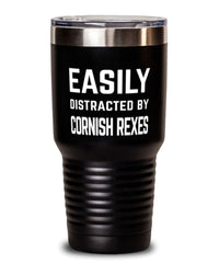 Funny Cat Tumbler Easily Distracted By Cornish Rexes Tumbler 30oz Stainless Steel