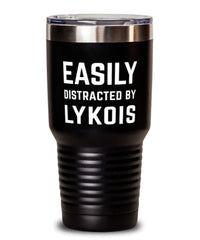 Funny Cat Tumbler Easily Distracted By Lykois Tumbler 30oz Stainless Steel