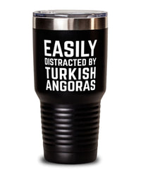 Funny Cat Tumbler Easily Distracted By Turkish Angoras Tumbler 30oz Stainless Steel