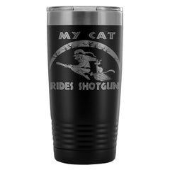 Funny Cat Witch Halloween Travel Mug My Cat Rides 20oz Stainless Steel Tumbler