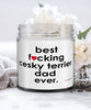 Funny Cesky Terrier Dog Candle B3st F-cking Cesky Terrier Dad Ever 9oz Vanilla Scented Candles Soy Wax
