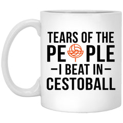 Funny Cestoball Mug Gift Tears Of The People I Beat In Cestoball Coffee Cup 11oz White XP8434