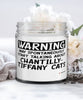 Funny Chantilly-Tiffany Cat Candle Warning May Spontaneously Start Talking About Chantilly-Tiffany Cats 9oz Vanilla Scented Candles Soy Wax