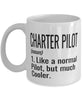 Funny Charter Pilot Mug Like A Normal Pilot But Much Cooler Coffee Cup 11oz 15oz White