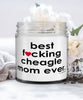 Funny Cheagle Dog Candle B3st F-cking Cheagle Mom Ever 9oz Vanilla Scented Candles Soy Wax