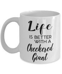 Funny Checkered Giant Rabbit Mug Life Is Better With A Checkered Giant Coffee Cup 11oz 15oz White