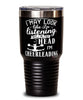 Funny Cheerleader Tumbler I May Look Like I'm Listening But In My Head I'm Cheerleading 30oz Stainless Steel Black