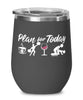 Funny Cheerleader Wine Glass Adult Humor Plan For Today Cheerleading 12oz Stainless Steel Black