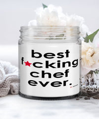 Funny Chef Candle B3st F-cking Chef Ever 9oz Vanilla Scented Candles Soy Wax