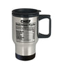 Funny Chef Nutrition Facts Travel Mug 14oz Stainless Steel