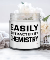 Funny Chemist Candle Easily Distracted By Chemistry 9oz Vanilla Scented Candles Soy Wax