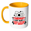 Funny Chemistry Mug Chemist By Day Dog Lover By White 11oz Accent Coffee Mugs