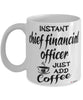 Funny Chief Financial Officer Mug Instant Chief Financial Officer Just Add Coffee Cup White