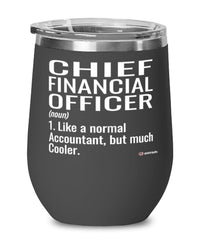 Funny Chief Financial Officer Wine Glass Like A Normal Accountant But Much Cooler 12oz Stainless Steel Black