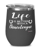 Funny Chincoteague Horse Wine Glass Life Is Better With A Chincoteague 12oz Stainless Steel Black