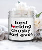Funny Chusky Dog Candle B3st F-cking Chusky Dad Ever 9oz Vanilla Scented Candles Soy Wax