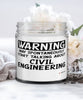 Funny Civil Engineer Candle Warning May Spontaneously Start Talking About Civil Engineering 9oz Vanilla Scented Candles Soy Wax