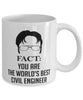 Funny Civil Engineer Mug Fact You Are The Worlds B3st Civil Engineer Coffee Cup White