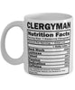 Funny Clergyman Nutritional Facts Coffee Mug 11oz White