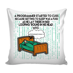 Funny Coder Graphic Pillow Cover Programmer Joke