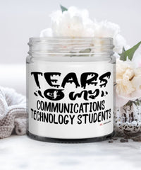 Funny Communications Technology Professor Teacher Candle Tears Of My Communications Technology Students 9oz Vanilla Scented Candles Soy Wax