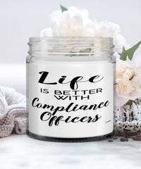 Funny Compliance Officer Candle Life Is Better With Compliance Officers 9oz Vanilla Scented Candles Soy Wax