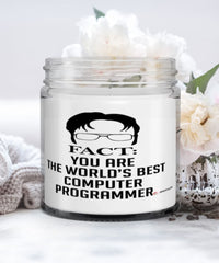 Funny Computer Programmer Candle Fact You Are The Worlds B3st Computer Programmer 9oz Vanilla Scented Candles Soy Wax