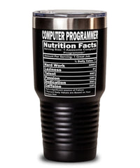 Funny Computer Programmer Nutrition Facts Tumbler 30oz Stainless Steel