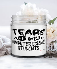 Funny Computer Science Professor Teacher Candle Tears Of My Computer Science Students 9oz Vanilla Scented Candles Soy Wax