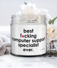 Funny Computer Support Specialist Candle B3st F-cking Computer Support Specialist Ever 9oz Vanilla Scented Candles Soy Wax