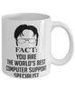 Funny Computer Support Specialist Mug Fact You Are The Worlds B3st Computer Support Specialist Coffee Cup White
