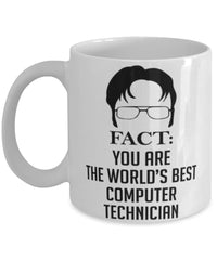 Funny Computer Tech Mug Fact You Are The Worlds B3st Computer Technician Coffee Cup White