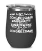 Funny Congressman Wine Glass Ask Not What Your Congressman Can Do For You 12oz Stainless Steel Black