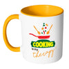 Funny Cook Chef Mug Cooking Is My Therapy White 11oz Accent Coffee Mugs