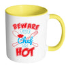 Funny Cook Mug Beware The Chef Is Hot White 11oz Accent Coffee Mugs