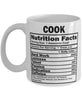 Funny Cook Nutritional Facts Coffee Mug 11oz White