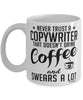 Funny Copywriter Mug Never Trust A Copywriter That Doesn't Drink Coffee and Swears A Lot Coffee Cup 11oz 15oz White