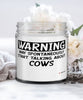 Funny Cow Candle Warning May Spontaneously Start Talking About Cows 9oz Vanilla Scented Candles Soy Wax