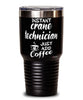 Funny Crane Technician Tumbler Instant Crane Technician Just Add Coffee 30oz Stainless Steel Black