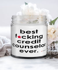 Funny Credit Counselor Candle B3st F-cking Credit Counselor Ever 9oz Vanilla Scented Candles Soy Wax