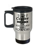 Funny Cross Country Skiier Travel Mug Coffee Gives Me My Cross Country Skiing Powers 14oz Stainless Steel