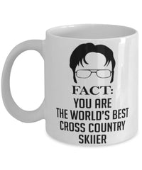 Funny Cross Country Skiing Mug Fact You Are The Worlds B3st Cross Country Skiier Coffee Cup White