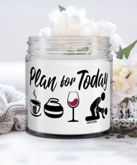 Funny Curler Candle Adult Humor Plan For Today Curling Wine 9oz Vanilla Scented Candles Soy Wax